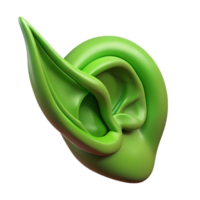 gorgeous calm surreal Ultra-detailed, concept art style professional render of a single, goblin ear, pointed, green with Transparent Background original png