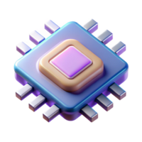 radiante tropical hiperespecífico, profissional render do a isolado Cortar fora do uma solteiro quantum Informática lasca, avançado microprocessador tecnologia com transparente fundo exclusivo png