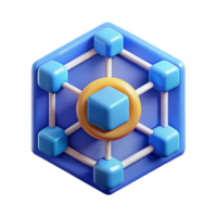 intense extraordinary Blockchain technology network icon with Transparent Background masterfully captured png