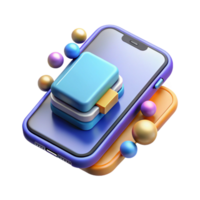 nostalgic mesmerizing Concept art style, hyper-specific isolated cutout of a modular smartphone, customizable mobile technology with Transparent Background luxury png