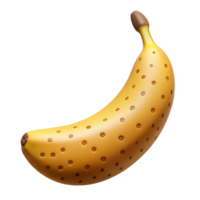 immaculate timeless Ultra-detailed photorealistic isolated cutout of a ripe banana with brown spots with Transparent Background png