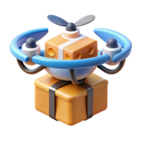 elegant rare Hyper-specific, concept art style isolated cutout of a drone delivery package, autonomous logistics technology with Transparent Background png