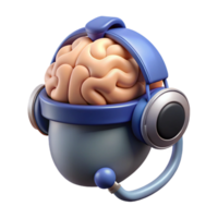 serene remarkable Ultra-detailed, professional render of an isolated cutout of a brain-computer interface headset, neural technology with Transparent Background png