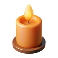 glorious acclaimed A single burning candle with a flickering flame with Transparent Background png