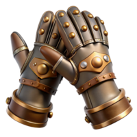 splendid industrial A pair of steampunk gloves with articulated fingers and metal plating with Transparent Background top-tier png