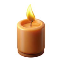 ethereal gorgeous A single burning candle with a flickering flame with Transparent Background refined png