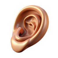 elegant calm gothic Hyper-specific professional render of a single human ear with intricate details and realistic textures Isolated cutout with Transparent Background 4K png