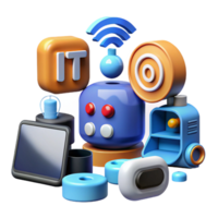 spectacular dynamic impressionist Internet of Things, IoT, connected devices with Transparent Background expertly shot png