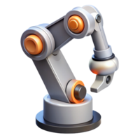 elegant whimsical abstract Concept art style, hyper-specific isolated cutout of a futuristic robotic arm, industrial automation technology with Transparent Background gallery standard png