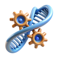 impressive notable A DNA double helix constructed from interconnected gears with Transparent Background png