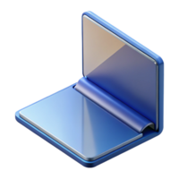 unparalleled classic Ultra-detailed, professional render of an isolated cutout of a foldable tablet computer, mobile computing technology with Transparent Background expertly shot png