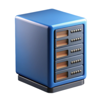 memorable art deco Photorealistic, isolated cutout of a single server rack unit, data center technology with Transparent Background premium png
