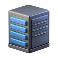 pristine sought-after Photorealistic, isolated cutout of a single server rack unit, data center technology with Transparent Background png