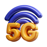 sumptuous passionate impressionist G network, wireless technology icon with Transparent Background studio quality png