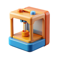 serene romantic minimalist D printer printing a small object with Transparent Background authentic png