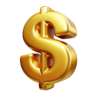 faszinierend rustikal ein Single Dollar Zeichen, gemacht von solide Gold mit transparent Hintergrund Original png