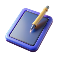 melancholic exquisite Tablet computer with stylus pen with Transparent Background authentic png