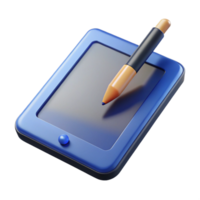 picturesque abstract Tablet computer with stylus pen with Transparent Background 4K png