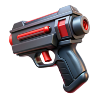 romantic captivating Concept art style, hyper-specific, isolated cutout of a futuristic, sleek, black and red laser pistol Ultra-detailed with Transparent Background luxury png