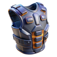 hypnotic notable Photorealistic, ultra-detailed professional render, isolated cutout of a single cyberpunk combat vest with integrated armor plating with Transparent Background png