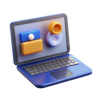 sumptuous exemplary Laptop with conferencing software open with Transparent Background png