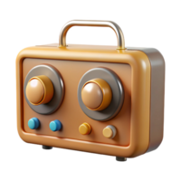 magnificent intense bohemian Concept art style, isolated cutout of a vintage radio with dials and knobs, hyper-specific with Transparent Background flawless png