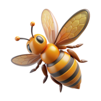 mesmerizing unforgettable Honeybee in flight, wings spread with Transparent Background png