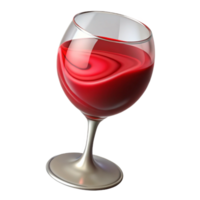 gorgeous creative A single wine glass filled with swirling red wine with Transparent Background elite png