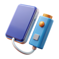 mesmerizing unforgettable Portable power bank charging a smartphone with Transparent Background png