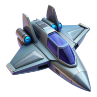 nostalgic majestic Concept art style, isolated cutout of a single, futuristic spaceship, fighter class with Transparent Background artisan png