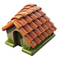 impressive industrial Hyper-specific, professional render of a single terracotta roof tile, weathered and moss-covered Isolated cutout with Transparent Background refined png