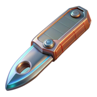 radiant unforgettable Concept art style, hyper-specific, isolated cutout of a futuristic, metallic, multi-tooled utility knife Ultra-detailed with Transparent Background png