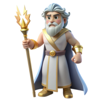 radiant energetic surreal Zeus, king of the gods, holding a lightning bolt with Transparent Background authentic png