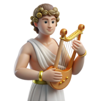 ethereal extraordinary Apollo, god of music and poetry, playing a lyre with Transparent Background top-tier png