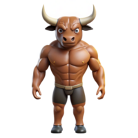 harmonious serene Minotaur, half-man, half-bull with Transparent Background authentic png