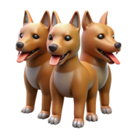 radiant coveted Cerberus, three-headed dog with Transparent Background png