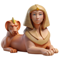 distinctive geometric Sphinx, with a woman's head and a lion's body with Transparent Background precision png