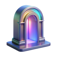 elegant bohemian Concept art style, isolated cutout of a holographic architectural projection of a doorway with Transparent Background artisan png
