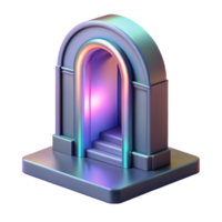 gorgeous renaissance Concept art style, isolated cutout of a holographic architectural projection of a doorway with Transparent Background masterfully captured png