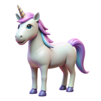 elegant passionate rustic Unicorn, horse with a single horn with Transparent Background studio quality png
