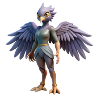 quintessential art deco Harpy, bird-woman creature with Transparent Background elite png