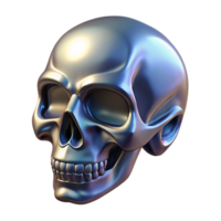 impressive romantic rustic Concept art style, ultra-detailed, isolated cutout of a single, stylized, metallic skull with Transparent Background genuine png