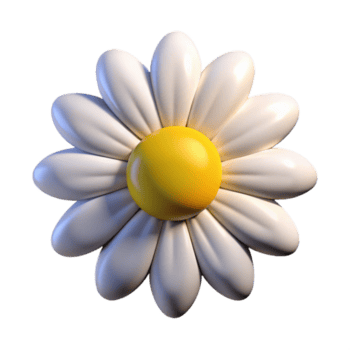 hipnótico negrito impressionista solteiro margarida flor, branco pétalas, amarelo Centro com transparente fundo habilmente tiro png