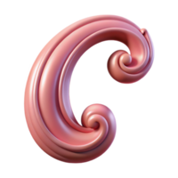 romantic wonderful Ultra-detailed, hyper-specific isolated cutout of a single Art Nouveau whiplash curve ornament, professional render, concept art style with Transparent Background top-tier png
