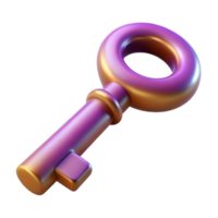 serene calm contemporary Photorealistic, ultra-detailed, hyper-specific professional render of a single Art Nouveau key, concept art style, isolated cutout with Transparent Background professional png