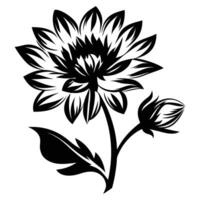 Flower silhouette on white background vector
