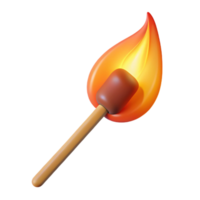 gorgeous vintage Photorealistic, professional render, isolated cutout, hyper-specific single, burning matchstick with Transparent Background artisan png