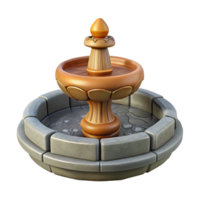whimsical dramatic Stone fountain decorative sculpture, with Transparent Background elite png