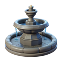 tranquil stunning Stone fountain decorative sculpture, with Transparent Background refined png