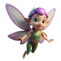 magnificent playful nordic A mischievous pixie, iridescent wings, playful expression with Transparent Background studio quality png